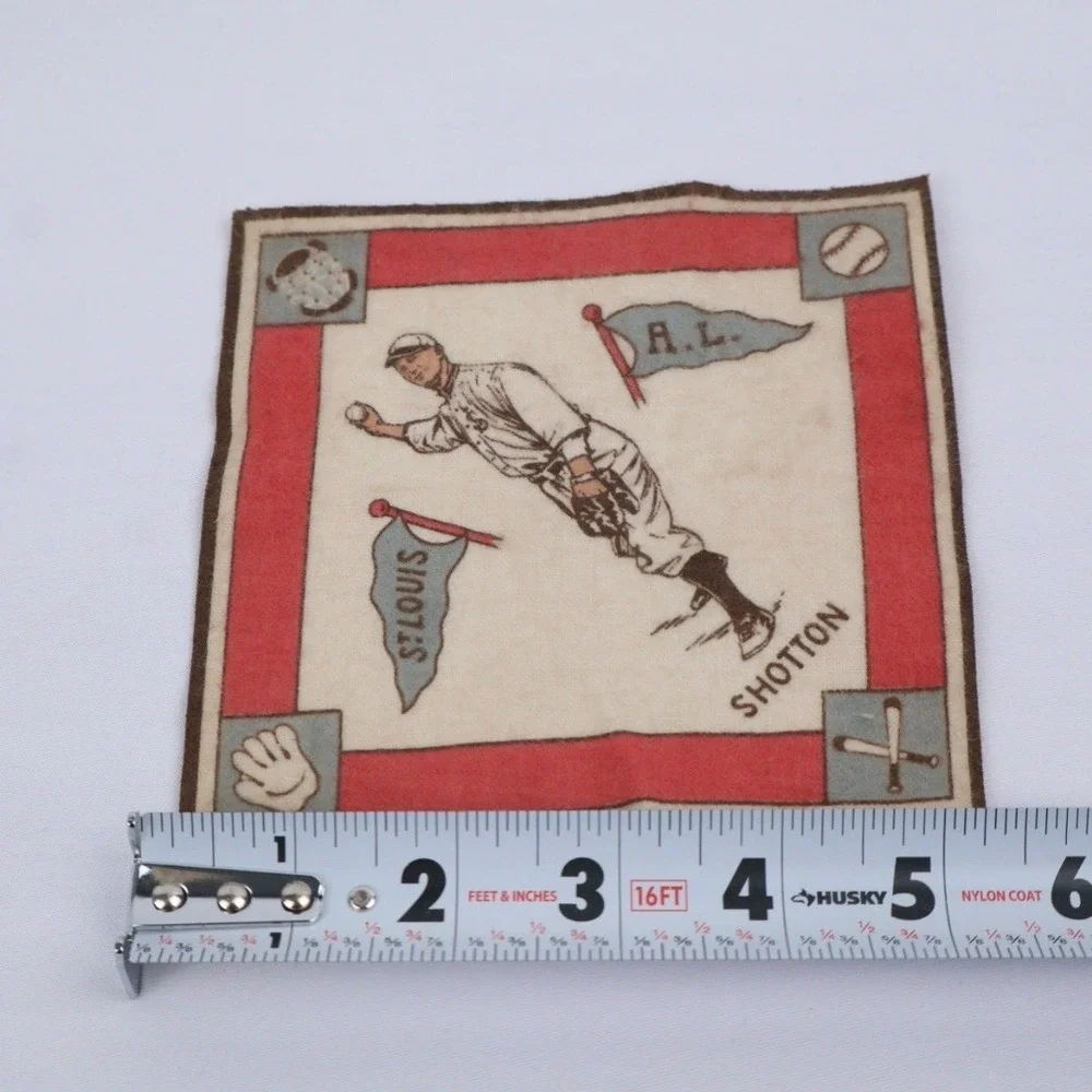 1914 Baseball Players Felt B18 Series Saint‎ Louis Browns BURT SHOTTON White/Red